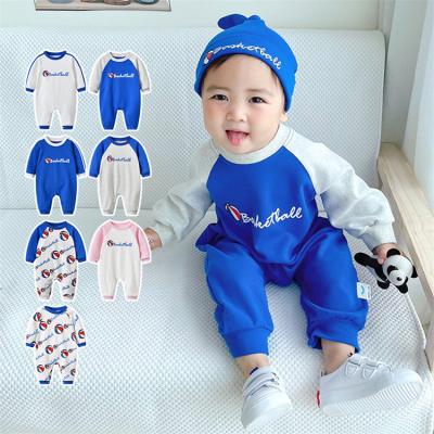 China Wholesale 0-6M Cotton 0-6M Infant Baby Clothes 95% Baby Boy Girls Long Sleeves Sports Style Jumpsuits Romper for sale