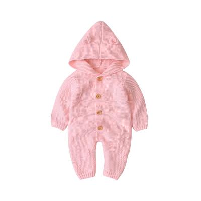 China 100% 2021 Acrylic Baby Toddler Baby Rompers Baby Rompers Infant White Hoodie Romper for sale