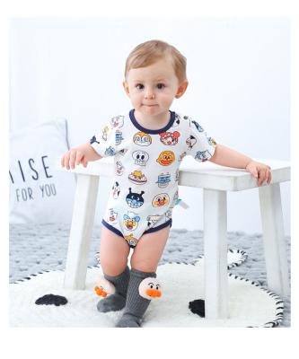 China Custom 100% Cotton Label Baby Boy Clothes First Birthday Romper Summer 100% Cotton for sale