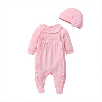 China Hot Sale Antibacterial Baby Two Piece Romper Set Toddlers Clothes Set For Girls for sale