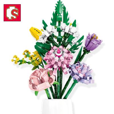 China DIY TOY Sembo Block 783+pcs Flower Kids Gift Diy Bouquet Bricks Kit Building Blocks Sets Children's Educational Florist Girl Toys for sale