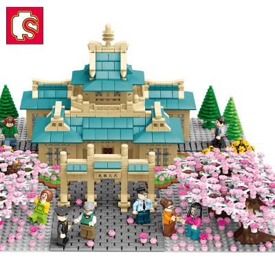 China Toy Sembo Block 601079 Children's Educational Bricks Diy Wuhan University Cherry Blossoms Street View Building Blocks Sets Toys 2529+PCS for sale