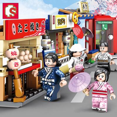 China Building Toy Sembo Block 601078 Beatiuiful Sakura Scenery Japanese Mini Street Kit Kids Educational Diy Building Bricks Blocks Sets Toys for sale