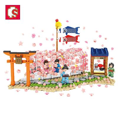 China Toy Sembo Block 601148 Japanese Landscape Sakura Pavilion Kids Educational Diy Bricks Street View Building Block Sets Toys 916+PCS for sale