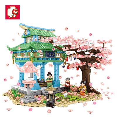 China Toy Sembo Block 601149 Japanese Landscape Sakura Pavilion Kids Educational Diy Bricks Street View Building Block Sets Toys 1106+PCS for sale