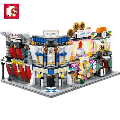 China Education Diy Kit Building Blocks Sets Toys Street View Series McDonald's KFC Star Bucks Bricks Kids Building Toy Sembo Block SD6500 for sale