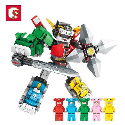 China DIY TOY Sembo Block 103245 Diy Kids Educational Bricks Kits 5 in 1 Pig King Steel Mecha Fit Deformation Building Blocks Robot Places Toys for sale