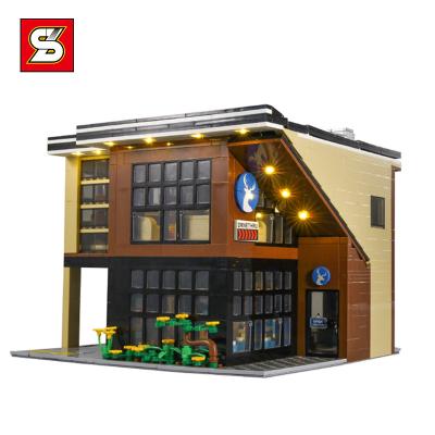 China Building Toy SY 5208 Street View 2446+Pcs Series Kit Lucky Cafe Restaurant Educational Assembling Plastic Toys For Kids Building Block Sets for sale