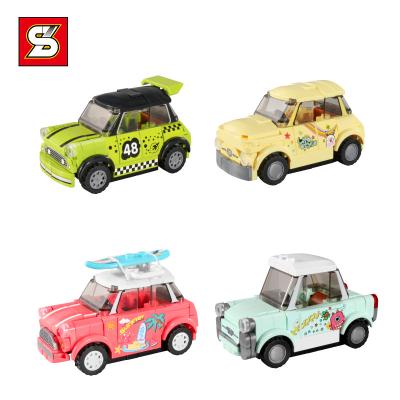 China DIY TOY SY 5005-5008 Blocks Kids Diy Bricks Kit Mini Wuling Hongguang Q Version Car Educational Assembling Building Block Sets Toys for sale