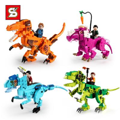 China Building Toy SY 1503 4Pcs/Box Educational DIY Assembling Bricks Dinosaurier World Jurassic Park Dinosaur Kit Plastic Set Building Block Toys for sale