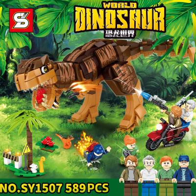 China Building Toy SY 1507 589+Pcs Educational DIY Assembling Bricks Jurassic Park Dinosaurier World Plastic Kit Dinosaur Building Block Toy Set for sale