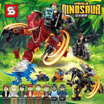 China Building Toy SY 1504 4Pcs/BOX Educational DIY Assembling Bricks Dinosaurier Jurassic Park Dinosaur World Plastic Kit Building Block Toy Set for sale