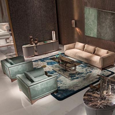 China Other Foshan Italy brand design luxury living room SOFA set leather furniture, high-end Italian modern design for villa for sale