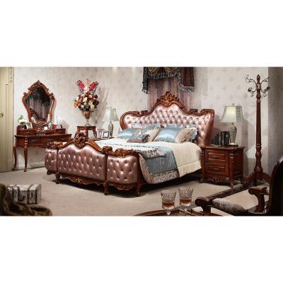 China Storage European Style Bedroom Bed Wood Carving Luxury Furniture for sale