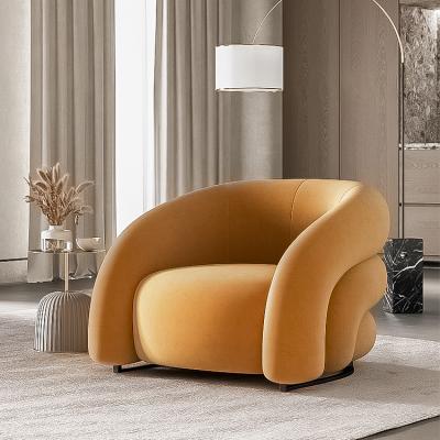 China Adjustable Fabric Sofa (Height), Nordic Style Light Luxury High End Modern Fashionable Living Room Armchair Velvet Leisure Chair Soft Fabric And Leather for sale