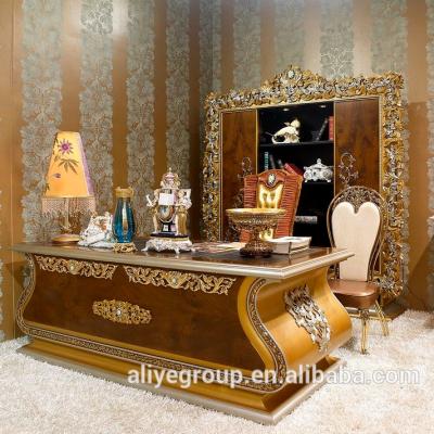 China ART66200 Italy EUROPEAN Study Room Furniture Set /wooden adult study desk with chair and bookcase study table and chair luxury set for sale