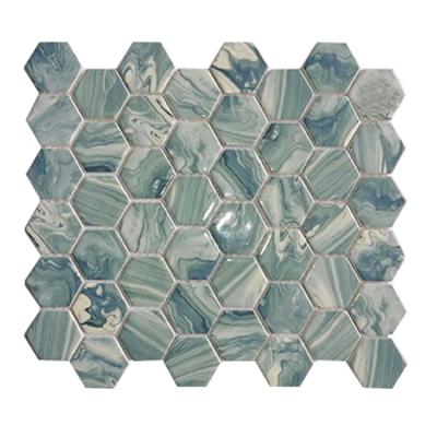 China Cheap Parquet Hexagon Mosaic Slabs For Walls For Kitchen Floor Bathroom Walls Backsplashes for sale