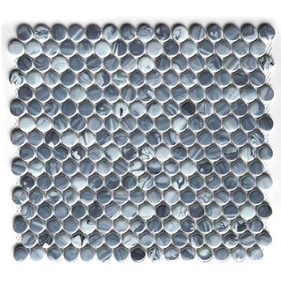 China Round Penny Kitchen Wall Mosaic Tile Backsplash Cheap Bathroom Floor Parquet Mosaic for sale