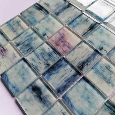 China High Quality Parquet Supply Mosaic Slabs Kitchen Splash Partition Glass Colors Glass Mosaic Small Squares for sale