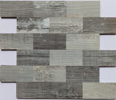 China Parquet factory price pvc mosaic skin n stick wood mosaic, kitchen wall tile for sale