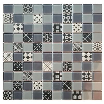 China New products parquet bathroom and kitchen decoration luxury glass wall mosaic tile for sale