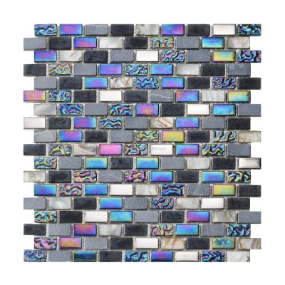 China High Quality Glass Floor Mosaic With Color Scheme For Bathroom Living Room Decoration Professional for sale