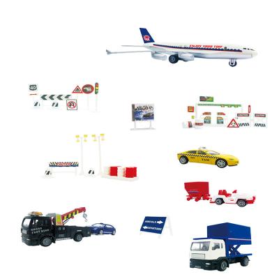 China Slide And With New Small Sound And Light Airport City 2pcs Return Die Cast Model Metal Toys Car Suits for sale