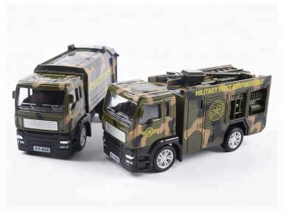 China Security Military Pull Back Diecast 1/55 Diecast Truck Model Toys For Children for sale