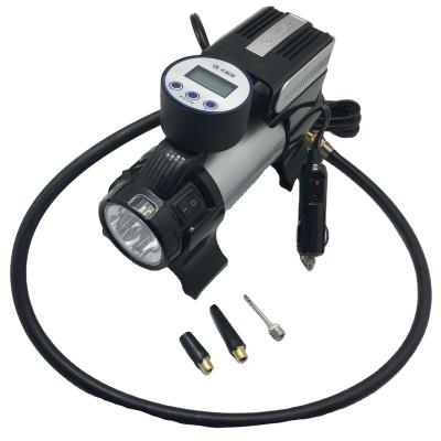 China Emergency Light YD-3609S Car Air Compressor With LED Light Digital Gauge Car Pump Mini Handle Tire Inflator DC 12V for sale