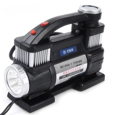 China dc12v mini handheld metal car air compressor with led light portable tire inflator 39X30X47 for sale