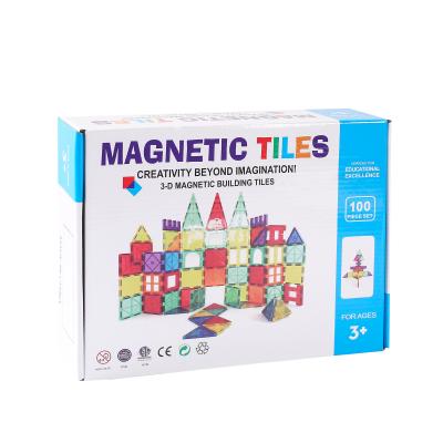 China Magnetic Building Blocks 100 120 Pieces Magnet Toys Building Strongest Magnetic Tiles for sale