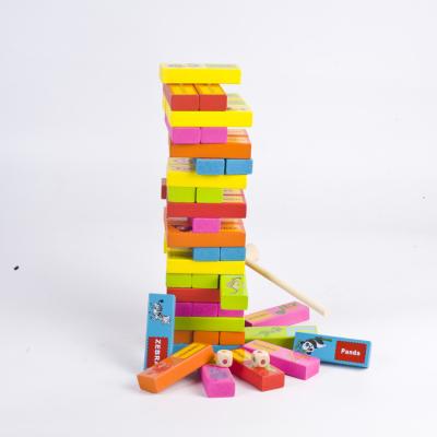 China Popular wooden children's toys, pyramid Beech stacked building toy intelligent wooden early education games for sale