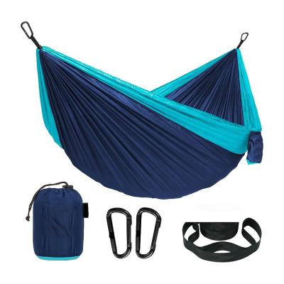 China Custom Logo Outdoor Indoor Portable Folding Camping Hammock for Sports Hiking Nylon Hammocks for sale