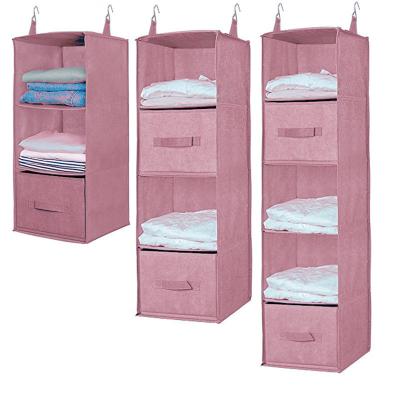 China Pink Storage Bags for Closets Space Saving Hanging Closet Organizer and Storage for sale