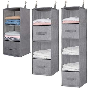 China Multifunctional Hanging Closet Organizers and Storage Bag Hanging Shelves for Clothes Storage Collapsible for sale