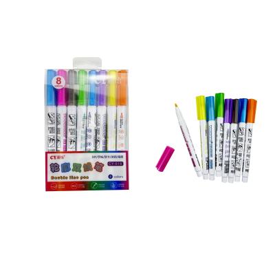 China Double Line Journal Pens & Colored Permanent Marker Pens Custom Outline Pen for sale