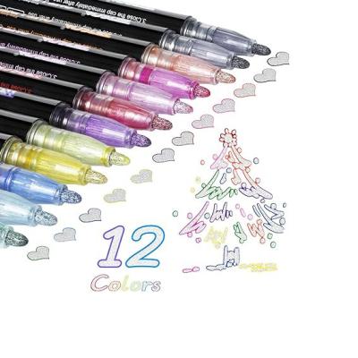 China Doodle Markers Outline Metallic Markers Custom Double Line Pens for Art Drawing Thank You Cards Greeting Cards Rock Painting for sale