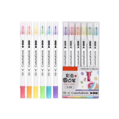 China Fine Liner & Dot Spot Marker Pens Custom Non Toxic Washable Dual Tip Kids Graffiti Markers for sale