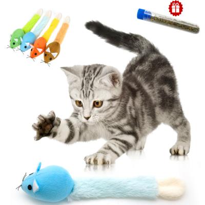 China Viable Mouse Cat Funny Interactive Cat Plush New Arrival Long Tail Little Play Mouse With Catnip for sale