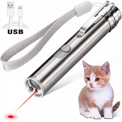 China New Arrival Viable 3 in 1 USB Charging Laser Cat Stick Cat Toys Indoor Funny Playing Cat Laser Pointer Pen Interactive for sale