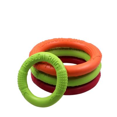 China New Arrival Sustainable EVA Dog Pull Ring Flying Disc Dog Chew Training Toy Outdoor Interactive for sale