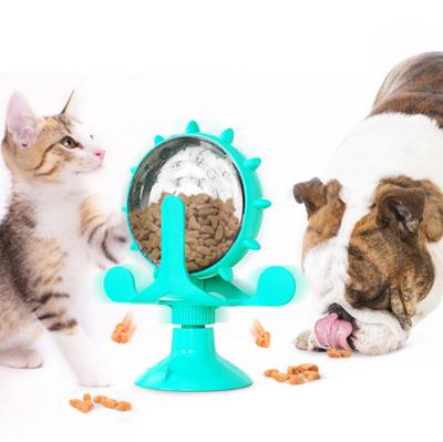 China Hot Sale Viable New Windmill Pet Cat Dog Toys Leaking Food Interactive Rotating Dog Toys For Dogs And Cats for sale