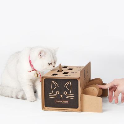 China Viable Manufacturer New Design Eco Friendly Handmade Interactive Hamster Cat Teaser Toy Corrugated Paper Box for sale