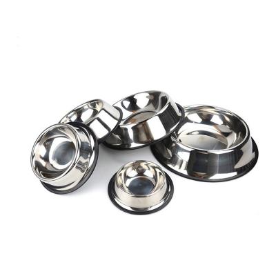 China Sustainable Hot Selling Multi Color Easy In Clean Pet Bowl Stainless Steel Dog Bowl With Rubber Slip Non Bottom for sale