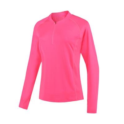 China Custom Fashion Round Neck Breathable Mesh Breathable Fabric Women High Quality Long Sleeve T-Shirt for sale