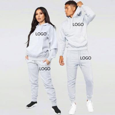 China Wholesale Blank Custom Lightweight Velvet Logo Breathable 2 Piece Hoodie Jogger Tracksuit Men for sale