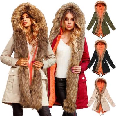 China Anti-wrinkle 2021 the most fashionable products hoodie coat winter fur lambwools long coat for women for sale