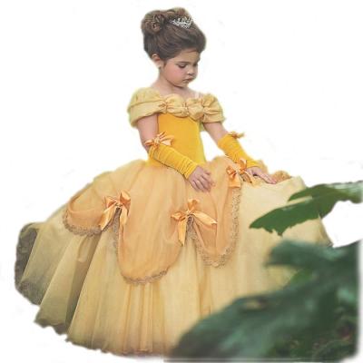 China Sweet Flower Dress Up Cinderella Costume For Baby Girls Wedding Dress Belle Princess Dress For Halloween Costume Girls Cosplay Fairy Dress Up for sale