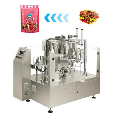 China Food Full Automatic Food Weighing Packing Machine Premade Pouch Small Bag Into Large Bag Packing Machine for sale