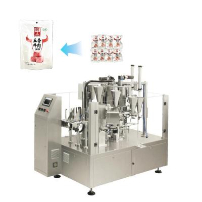 China Food Hot Sale Automatic Zipper Doypack Bag In Bag Packaging Machines Food Premade Pouch Packing Machine for sale